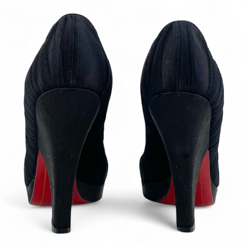 Cesare Paciotti Rasp Seta Tulle Black Heels Size 37​ - Picture 6 of 9